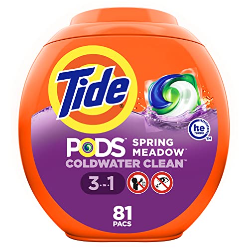 Tide PODS Laundry Detergent Soap Pods, Spring Meadow, 81 count 81 Count (Pack of 1) Tide Pods Only