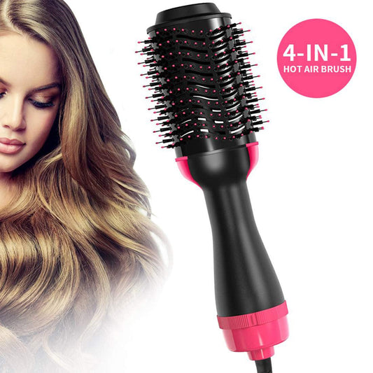2 in 1 Multifunctional Hair Dryer & Volumizer Hair Brush Roller Rotate Comb Styling Straightening Curling Iron default