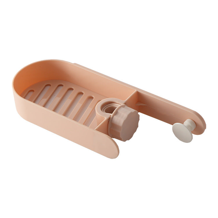 Dot Faucet Rack Household Kitchen Punch-Free Rag Sponge Brush Drain Rack Sink Storage Rack Pink