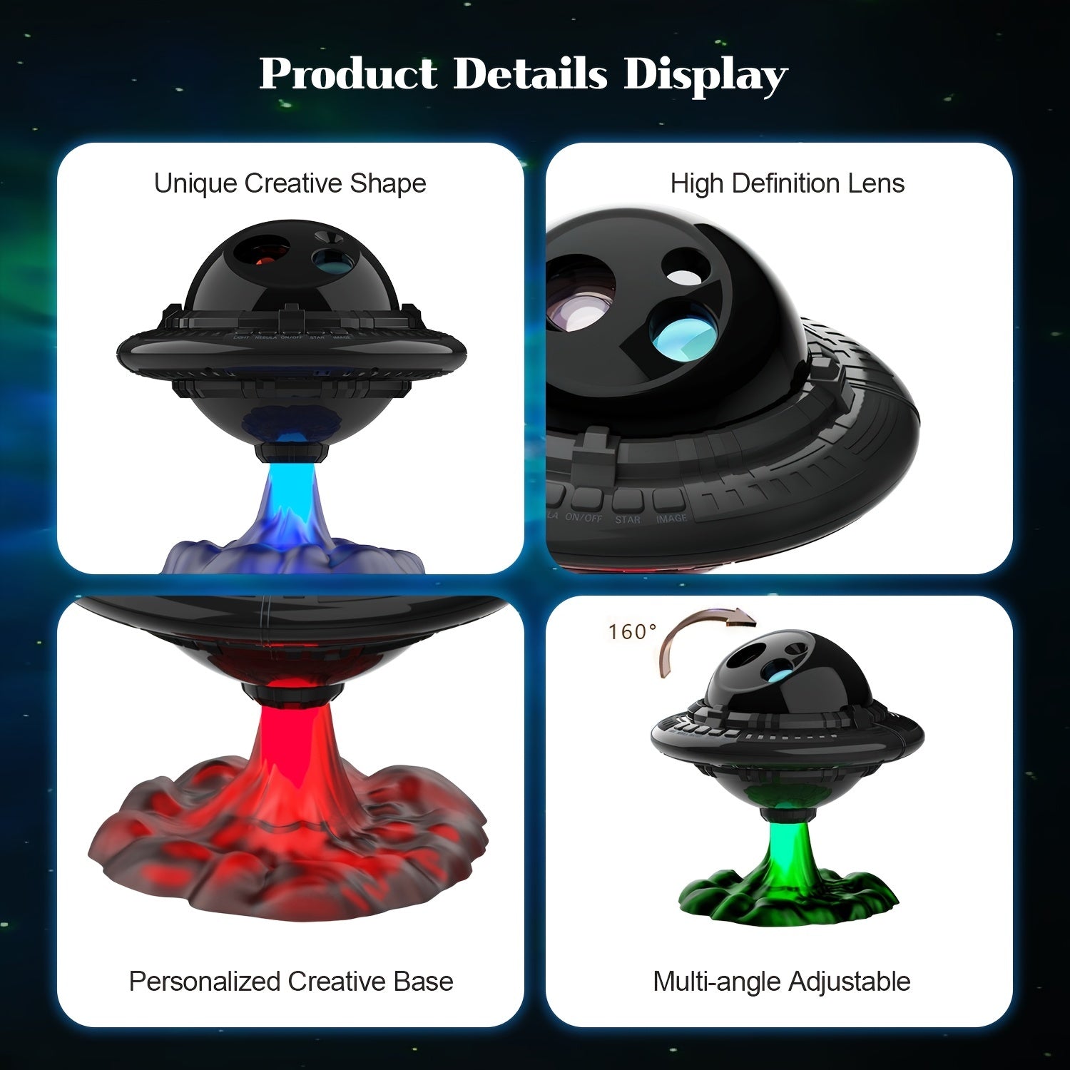 Light Up the Night Sky with this Magical Star Projector LED Lamp - Perfect for Kids Room Decor, Christmas, Birthdays & Valentine's Day!