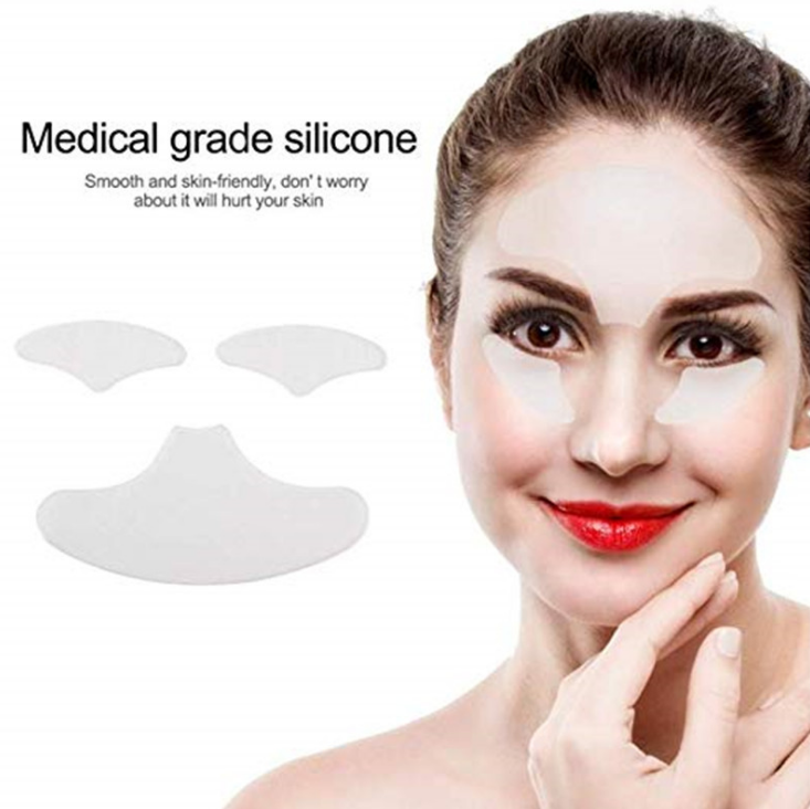Reusable Anti Wrinkle Face Neck Chest Hand Eye Nose Pad Silicon Transparent Anti Microgroove Removal Sticker Skin Care Patch