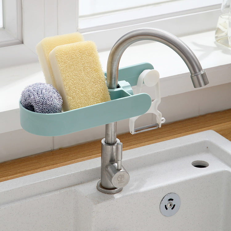 Dot Faucet Rack Household Kitchen Punch-Free Rag Sponge Brush Drain Rack Sink Storage Rack
