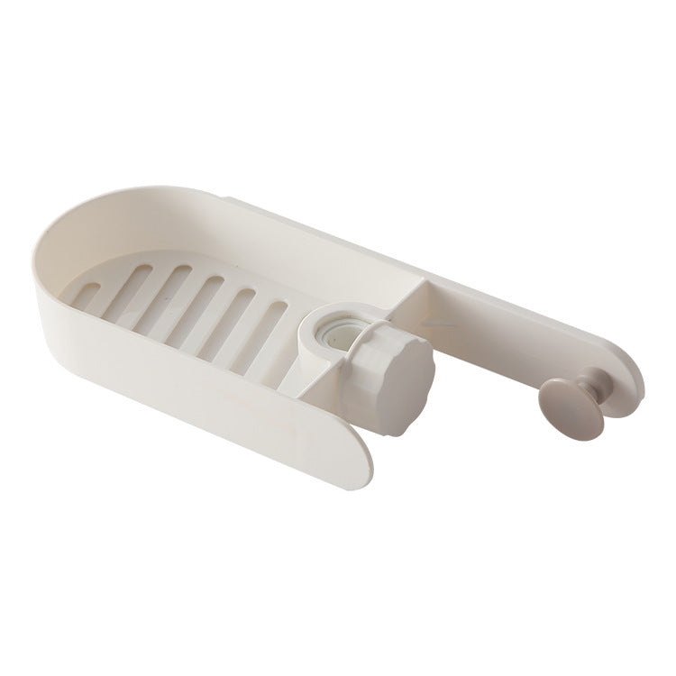 Dot Faucet Rack Household Kitchen Punch-Free Rag Sponge Brush Drain Rack Sink Storage Rack White