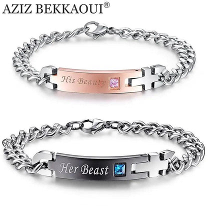 Unique Gift for Lover Couple Bracelets Stainless Steel Customized Named