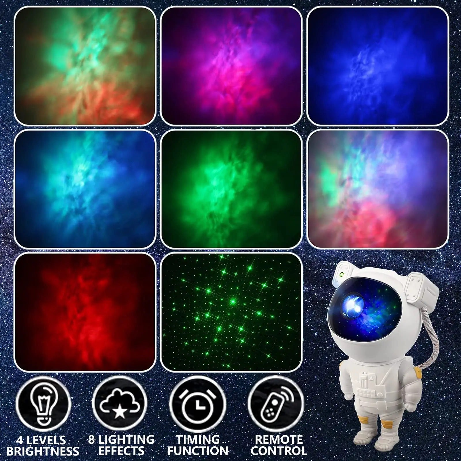 Create a Magical Galaxy in Your Home - 1pc Astronaut Starry Sky Projector with Timer & Remote Control