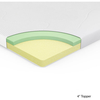 Spa Sensations 4" Memory Foam Mattress Topper, Multiple Sizes, with Theratouch