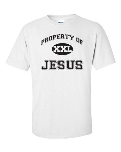 Short Sleeve Round neck Top Tee Property of Jesus Christian Black Print Men's T-Shirt SHIPS FROM OHIO USA T shirt White