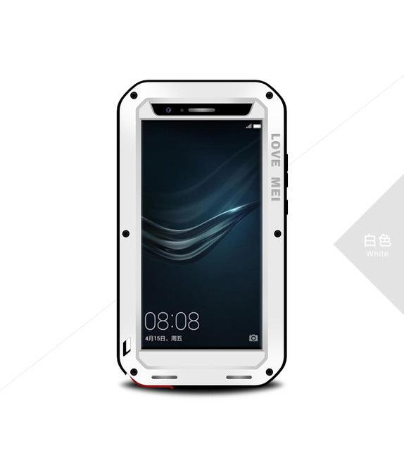 Phone Cases for Huawei P9+ w/Tempered Gorilla Glass White