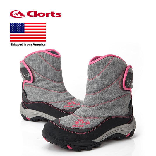 Shipped From USA Clorts Women Snow Boots Warm Outdoor Hiking Boots Waterproof Hiking Shoes SNBT-203