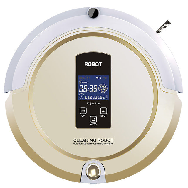 Robot Vacume cleaner (Sweep,Vacuum,Mop,Sterilize)LCD Touch Screen,Schedule,Auto Charge(Ship from China,USA or RU) Light Gold Color