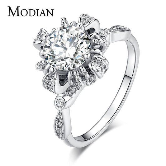 Top quality Fashion Brand 5A Zircon Real Solid 925 Sterling Silver Ring Wedding Rimantic rings engagement Jewelry For Women