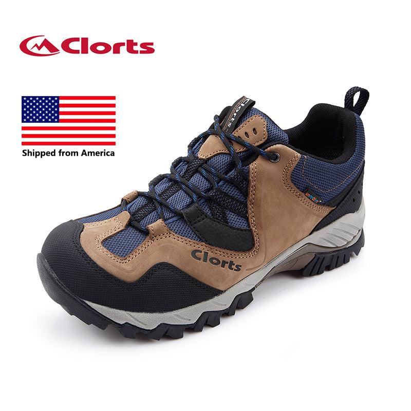 Shipped From USA Clorts Men Hiking Shoes Genuine Leather Waterproof Outdoor Trekking Shoes Sport Sneakers HKL-826