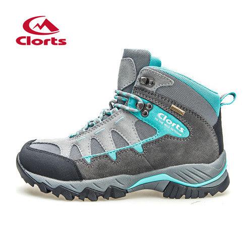 Shipped From USA/RU Clorts Women Climbing Shoes Outdoor Boots Suede Leather Hiking Boots Waterproof Trekking Shoes HKM-823 Sky Blue