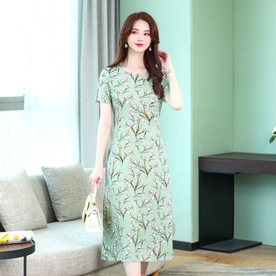 Summer Dress New 2019 Plus size cotton Elegant 2