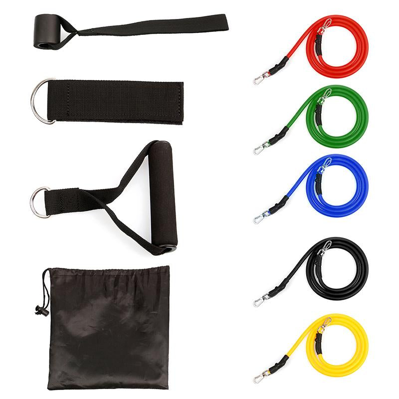 US STOCK, 11 pcs/Set Pull Rope Latex Fitness Exercises Resistance Bands Elastic Exercises Body Fitness Strength Resistance Bands FY7007