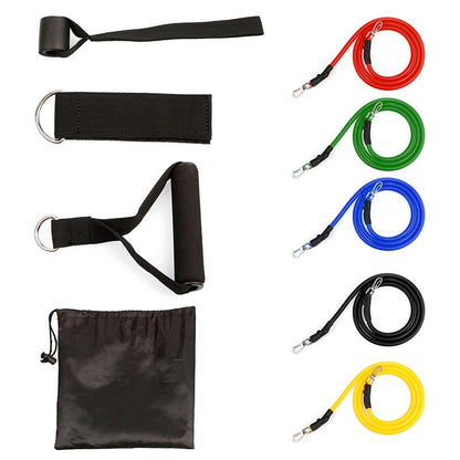 US STOCK, 11 pcs/Set Pull Rope Latex Fitness Exercises Resistance Bands Elastic Exercises Body Fitness Strength Resistance Bands FY7007