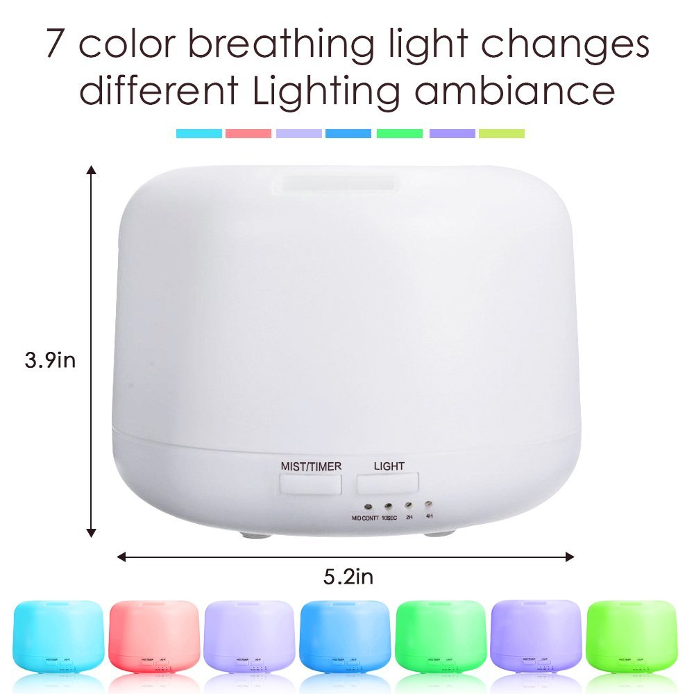 Ultrasonic Aromatherapy Humidifier Essential Oil Diffuser Air Purifier for Home Mist Maker Aroma Diffuser Fogger LED Light 300ML